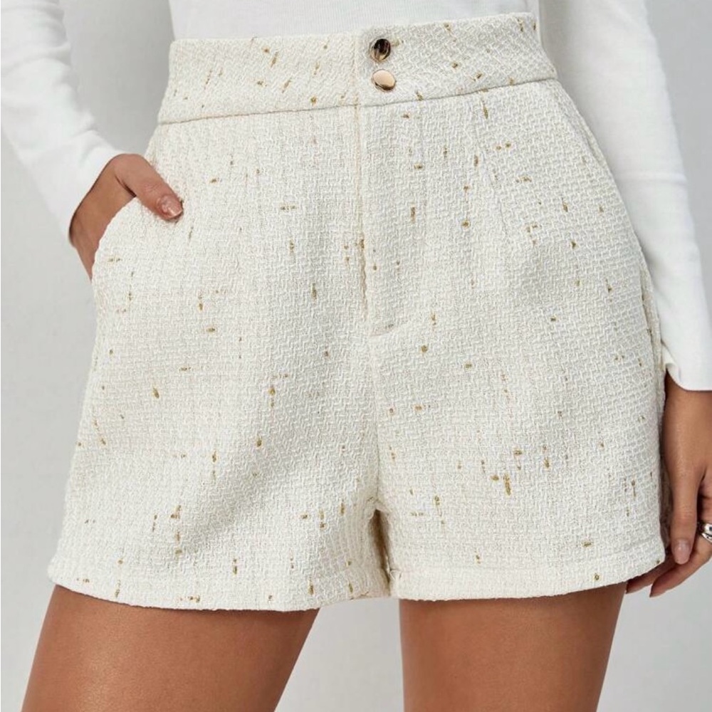 New size small white with specks of gold dress high wait shorts